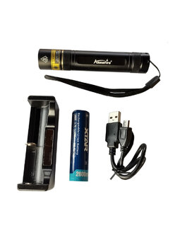 UV LED lampa 365 nm + bateria a nabíjačka